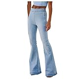 BIBOKAOKE Bootcut Jeans Damen High Waist Jeans Schlaghose Flared Bootcut Hose Mode Stretch Skinny...