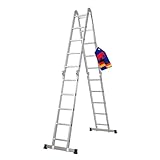 PROREGAL Sprossen-Mehrzweckleiter MULTISTEP, 4-teilig Aluminium, 4x5 Sprossen, bis zu 5,7m Höhe,...