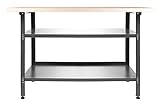 Ondis24 Werkbank Nobbi Packtisch aus Metall grau 120 x 60 x 85 (H) cm, höhenverstellbare...