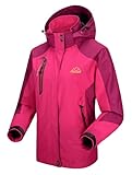 donhobo Jacken Damen Outdoorjacke Wasserdicht Windjacke Leicht Wanderjacke Atmungsaktiv...