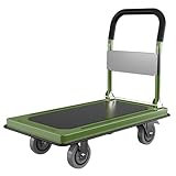 Schwerlast-Klappwagen, Transportwagen Klappbar mit 360°-Schwenkrädern, Plattformwagen Klappbar,...