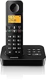 PHILIPS Festnetztelefon D2651B/01 Single - Schnurloses Telefon mit Anrufbeantworter -...