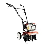 Qussse Benzin Gartenfräse, 52CC 2-Takt Benzin Motorhacke Minikultivator für Einsatz auf...