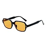 YOJUED Vintage Rechteck Ovale Sonnenbrille Damen Herren Gelb Gradient Brille Retro Tinted Sunglasses...