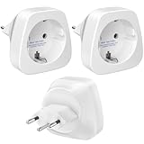 3 Stück Reiseadapter Schweiz EU - Deutschland auf Schweiz Steckdosenadapter, Schuko EU zu Typ J...