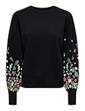 ONLY Female Sweatshirt Normal geschnitten Rundhals Gerippte Ärmelbündchen Tief angesetzte Schulter...