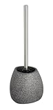 WENKO WC-Garnitur Mod. Pion, in natürlicher Stein-Optik, WC-Bürstenhalter aus hochwertiger...