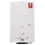 SUDEG 18L Gas Durchlauferhitzer,36KW LPG Warmwasserbereiter Instant Heißwasserbereiter Flüssiggas...