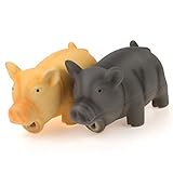 Chiwava 2 Stück 16,5 cm Quitschende Hundespielzeug Latex Schwein GRUNTING Tier Sound Welpen Kauen...