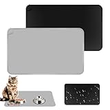TNOMSNO 2 Stück Napfunterlage Hund Katzen, 48x30cm Set Napfunterlage Hund Katzen Silikon Hundenapf...