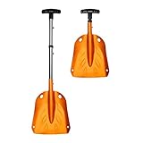 SKINSTAR Lawinenschaufel Alu Schneeschaufel Tourenski Notfall Schaufel 3-teilig orange