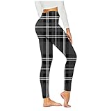 Damen Plaid Leggings Sommer Sale,Yoga Mädchen Fashion Stretch Leggings,Sport Leggings Damen High...