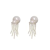 Zwei Perlenohrringe Dongdaemun charakteristische Diamant-Quasten-Ohrringe für Frauen,...