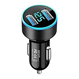 Kfz-Ladegerät, Handy-Adapter, Doppel-Port-Display, intelligenter Überhitzungsschutz, kompakt und...