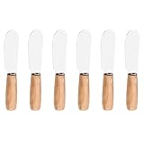 Cabilock 6 Stücke Edelstahl Buttermesser Brunchmesser Tafelmesser Holzgriff Brötchenmesser...