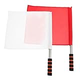 CONGARTENO 2 Stück Teiliges Signalflaggen Verkehrs Warnflaggen Rot Weiß Handfahnen Leicht Tragbar...