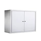 Edelstahlschrank mit Paneeltüren, Metall-Garagenkabinett, verstellbare Regale für Badezimmer,...