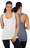 90 Degree By Reflex - Power Flex Racerback Tank Top, Gardenia/Grisaille, Klein