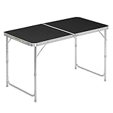 WOLTU Campingtisch Klapptisch Gartentisch Arbeitstisch Balkontisch höhenverstellbar Aluminium MDF...