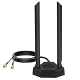 Nelawya Dualband-WLAN-Antenne 8 dBi 2,4 GHz 5 GHz 5,8 GHz RP-SMA-Adapter mit Magnetfuß Innenantenne...