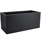 VIVANNO Maxi Pflanztrog Fiberglas Rechteckig Frostsicher Anthrazit 45x100x45 cm - Ideal für...