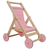 Bandits & Angels Puppenbuggy Lovely Pink aus Holz – ab 2 Jahren – Puppenwagen aus Holz – für...