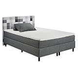 Stella Trading Modena Boxbett 140x200, Anthrazit-Bequemes Doppelbett mit außergewöhnlichem...