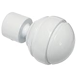 Gardinia Endknöpfe für Gardinenstangen, 2 x Endstück Kugel, Serie Chicago, Metall, Weiß,...