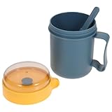 Garneck Mikrowellengeeigneter Frühstücksbecher 500 ml aus PP mit Deckel und Löffel Tragbarer...