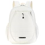 Polyester Tennisschläger Rucksack, geeignet für Tennis, Badminton, Pickleball (weiß)