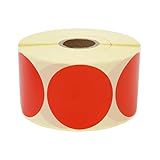 Prolac Markierungspunkte – 1000 Stück Bunte Klebepunkte auf Rolle, 25x25 mm - Rot, Glue Dots,...