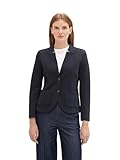 TOM TAILOR Damen 1038703 Basic Ottoman Blazer mit Taschen , 10668 - Sky Captain Blue, L