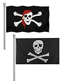 TPZORJX 2 Stück Piratenflagge Piraten - Flagge Schädel Flagge,Fahne mit...