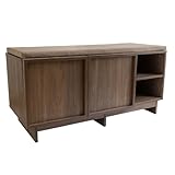 Box and beyond - Sitzbank für den Eingangsbereich – 100 x 40 x 48 cm – dunkles Holz –...