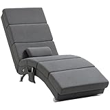 HOMCOM Relaxliege mit 5 Massagemodi Loungesessel mit Lendenkissen, Heizfunktion, Liegesessel mit...