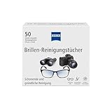 ZEISS Brillen-Reinigungstücher mit Alkohol 50 Stück zur schonenden & gründlichen Reinigung Ihrer...