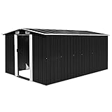 YEZIYIYFOB Gartenhaus Geräteschuppen 257x392x181 cm Metall Anthrazit GeräTehaus Gartenschrank...