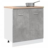 Myheimly Spülenunterschrank Betongrau 80x46x81,5 cm Holzwerkstoff Küchenschrank Küchenzeile...
