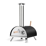 BURNHARD Pizzaofen Outdoor NERO, 500°C, Tragbarer Holzofen inkl. Pizzaschieber &...