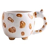 WOURRD Handgefertigte Keramiktasse mit Tiermuster, realistische Tier-3D-Keramik-Kaffeetasse,...