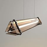 HJYBFA Postmoderne Glas Kristalllampe Geometrisch Metall Kronleuchter Deckenleuchte, Kreative...