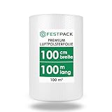 FESTPACK Luftpolsterfolie Rolle 100cm x 100m – Noppenfolie für Versand, Verpackung & Umzug –...