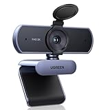UGREEN Webcam 2K, USB A Webcam mit Mikrofo, Kamera PC, Fixfokus, 80°Sichtfeld, Kamera mit Privacy...