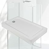 Acryl Duschwanne 90x130 cm - Rechteckig Weiß glänzend für Feuchträume & Duschabtrennungen...