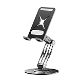 Psdndeww Handy-Ständer aus Aluminiumlegierung, drehbar, Tablet-Dock-Halterung, Desktop-Halterung...