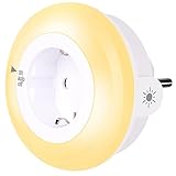 emotionlite Nachtlicht Steckdose mit Dämmerungssensor, LED Nachtlampe Kinder Schützen Steckdose...