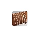Adramata 7Pcs Armband Damen Edelstahl Ketten Armbänder Set 14K Vergoldet Armbander Twist Schlange...