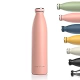 LARS NYSØM Trinkflasche Edelstahl 1000ml | BPA-freie Isolierflasche 1 Liter | Auslaufsichere...