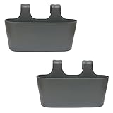 ENGELLAND 2 x Blumenkasten zum Auf-Hängen, Farbe: Anthrazit-Grau, Blumentopf, oval, Balkon,...