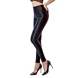 SOGNO D'ORO Damen Kunstleder Leggings High Waist PU Leder Leggings Hose Strumpfhosen Treggins...